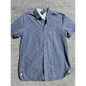 Volcom Shirt Button Down Men's Large Blue Short Sleeve